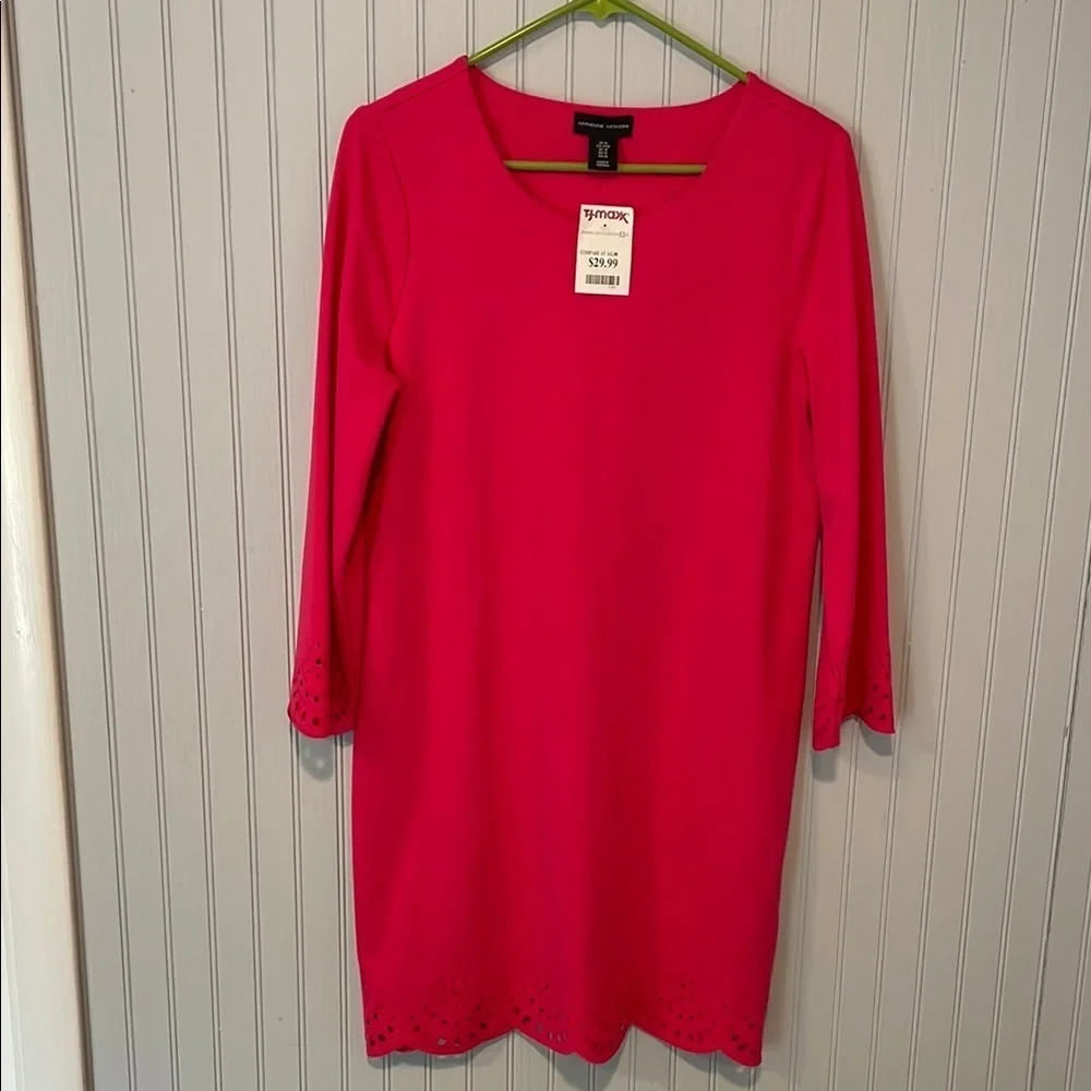 adrienne vittadini shirt dress Adrienne Vittadini Short Sleeve Blue Scoop Neck Shirt Dress W/ Pocket Size  8 EU